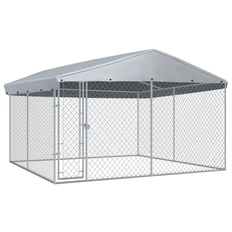 Outdoor Dog Kennel With Weatherproof Roof, 150.4 Sq Ft - 150.4 x 150.4 x 88.6 in