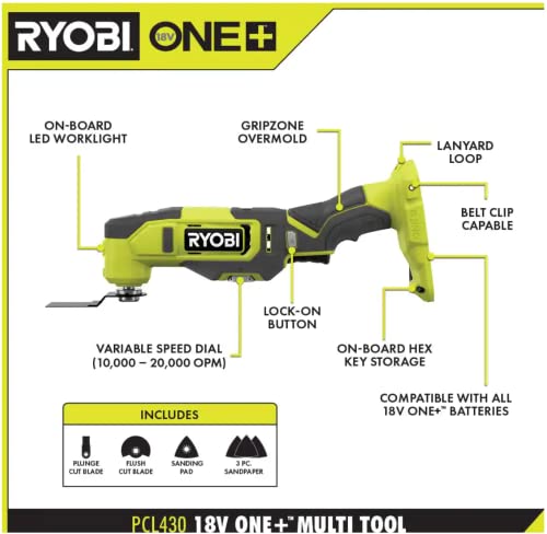 RYOBI ONE+ 18V Cordless 6-Tool Combo Kit - PCL1600K2