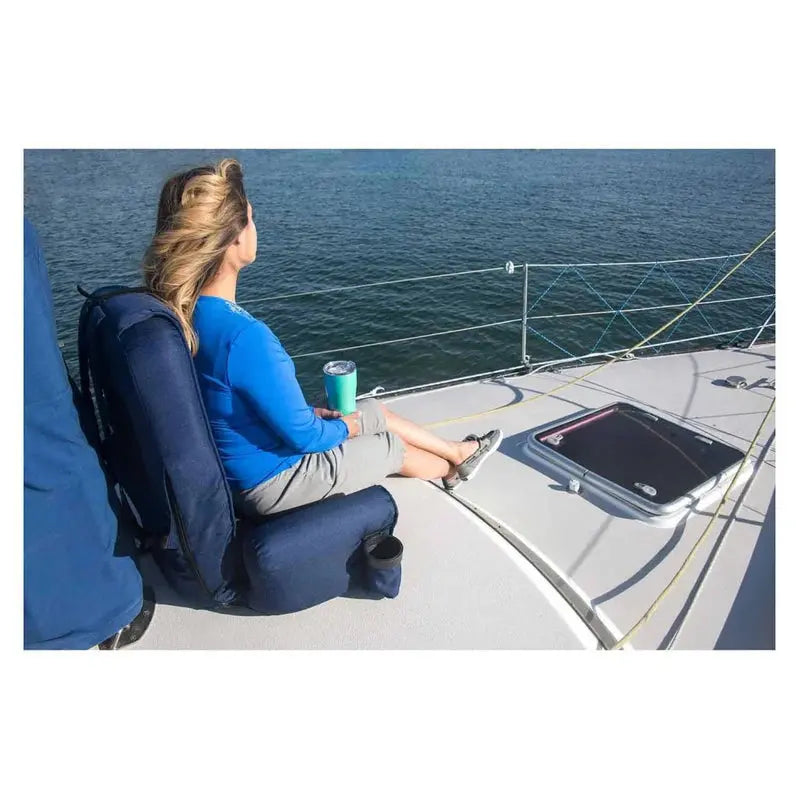 West Marine Portable High-Back Seat With Armrests And Storage Pockets - UV-Resistant, Water-Repellent Fabric