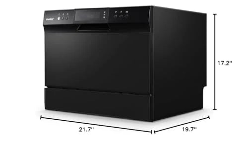 COMFEE' Portable Countertop Dishwasher, 6 Place Setting, Stainless Steel - CDC22P1BBB