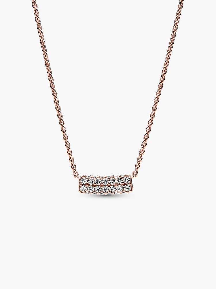 Pandora Timeless Pavé Double-row Bar Collier Necklace