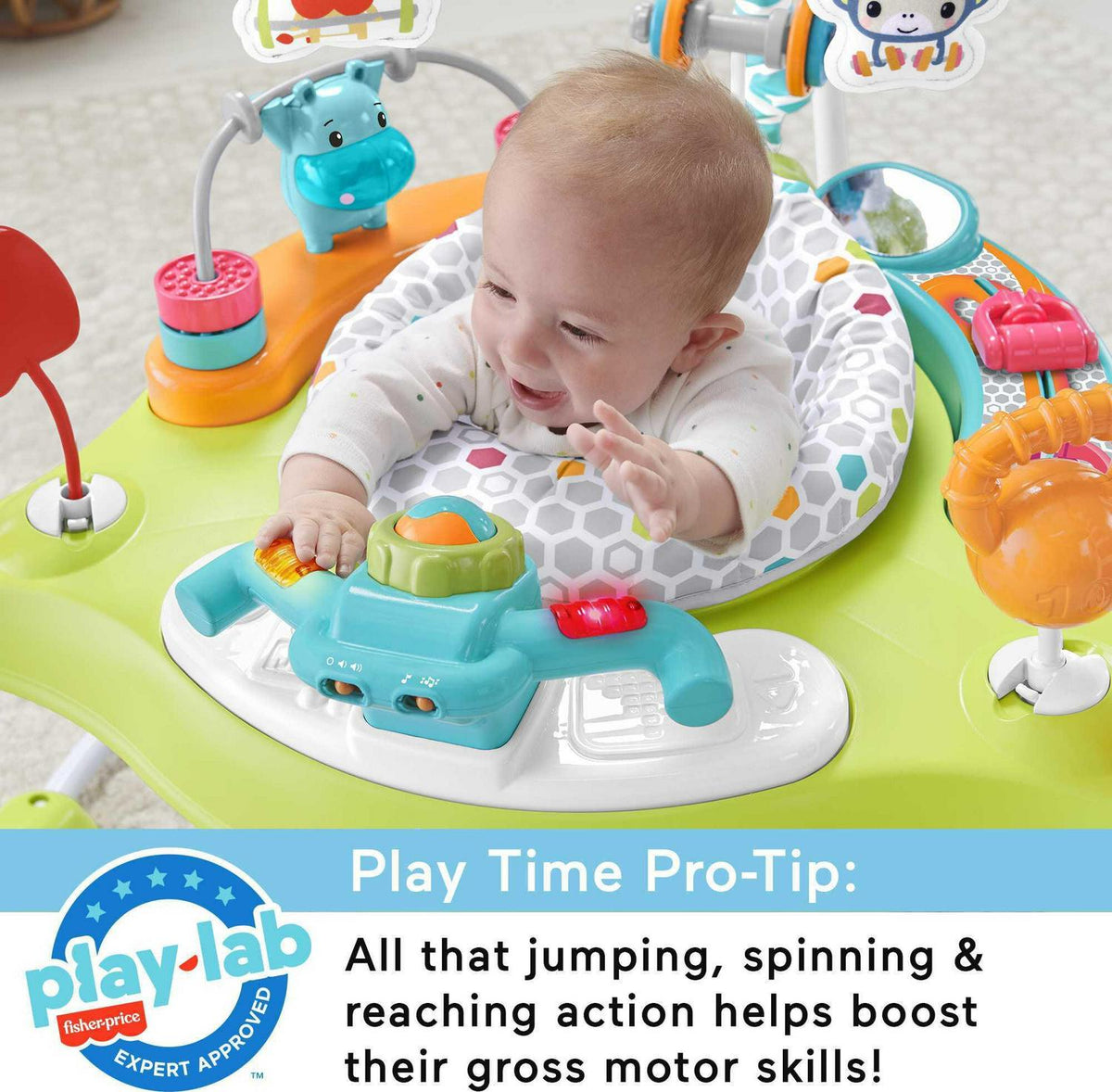 Fisher-Price Fitness Fun Folding Jumperoo Infant Activity Center With Lights & Music - HBM25