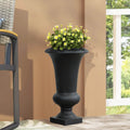 Handmade Fiber Stone Urn Planter Pot, 22.75 in Tall x 13.13 in Diameter