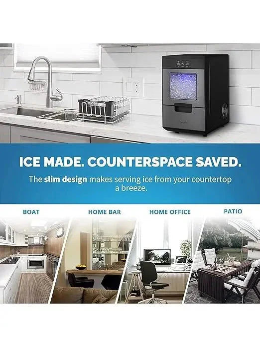 Newair Countertop Nugget Ice Maker With Self-Cleaning Function And Refillable Water Tank