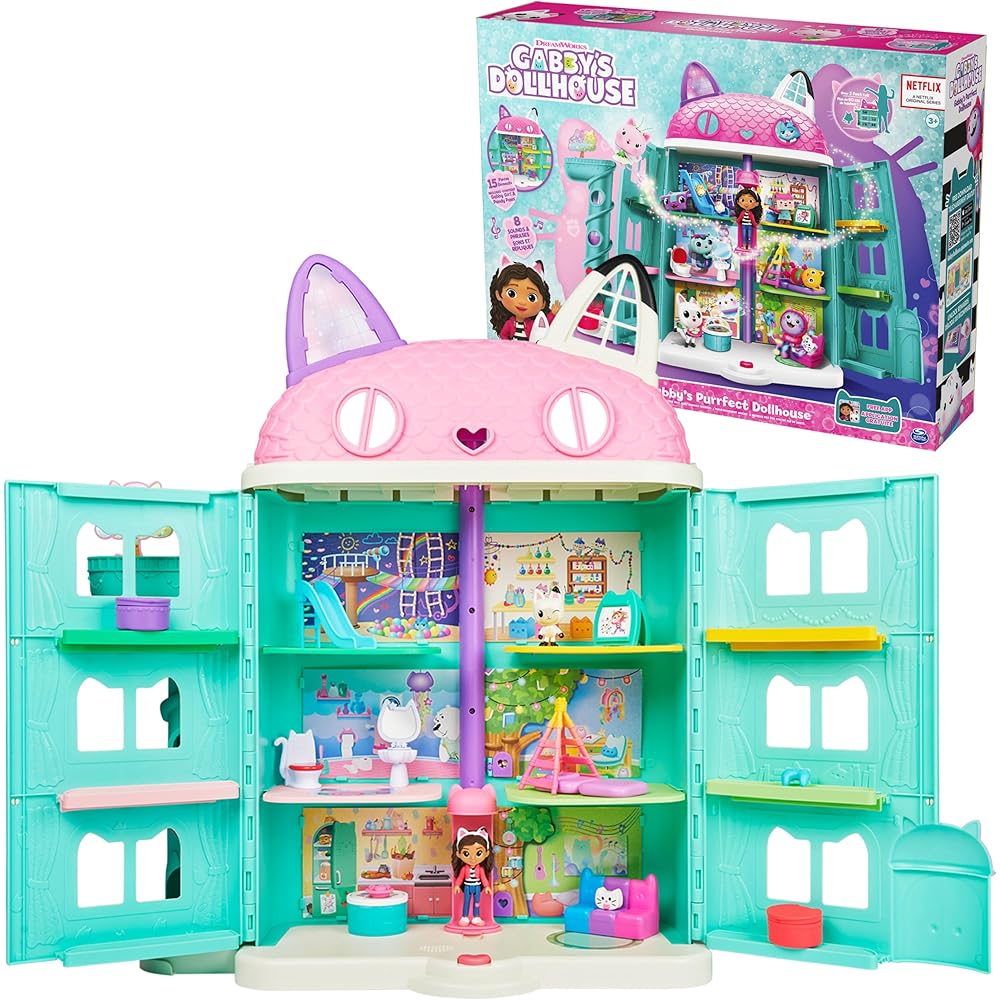 Gabby's Dollhouse 15-Piece Purrfect Dollhouse Toy Playset