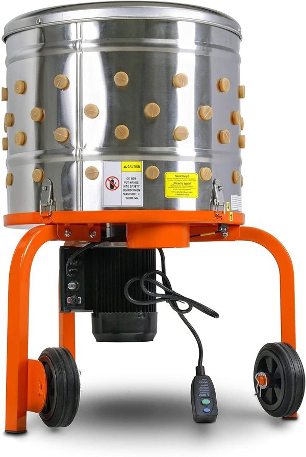 Electric Chicken Plucker - 1HP 280 RPM, 20-Inch Drum, 92 Fingers