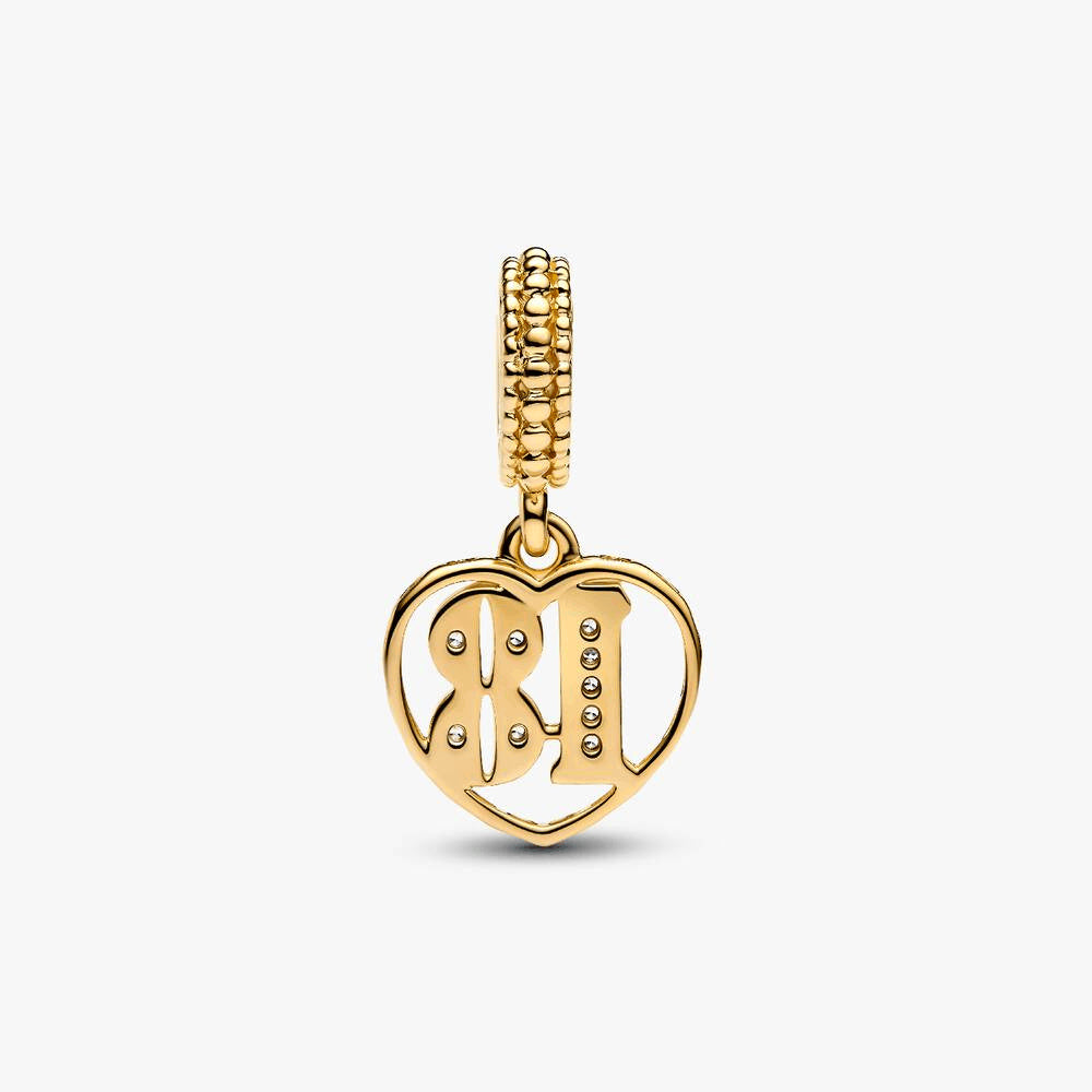18th Celebration Dangle Charm