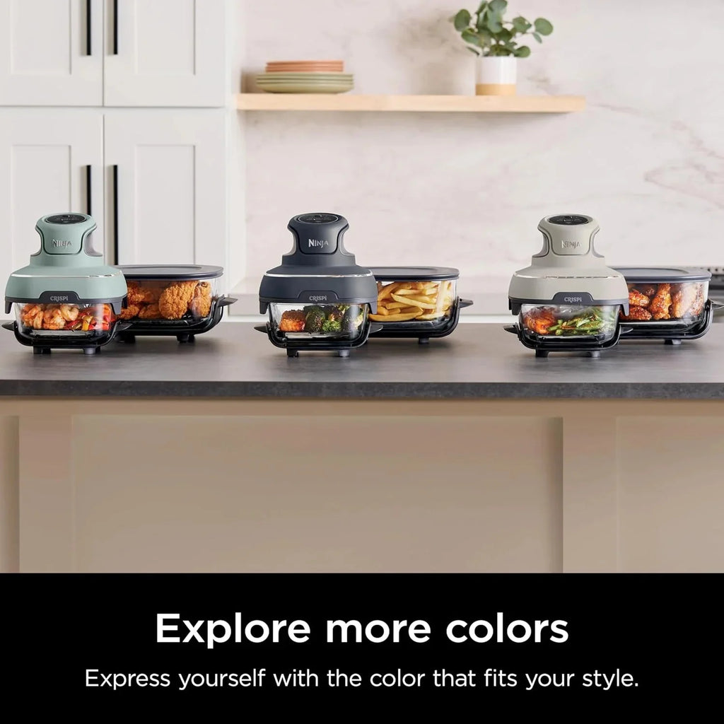 Ninja Crispi 4-in-1 Portable Glass Air Fryer Cooking System, 1500W, 4 QT And 6-Cup Containers