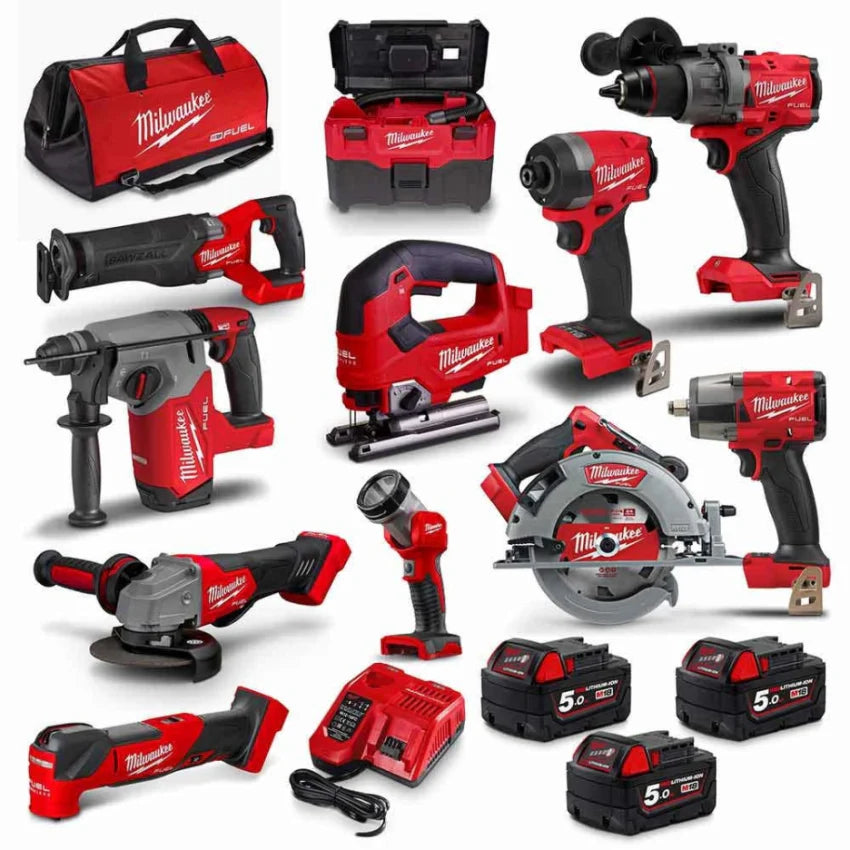 MILWAUKEE 18V FUEL 11 Piece 3 x 5.0Ah Combo Kit - M18FPP11A3503B