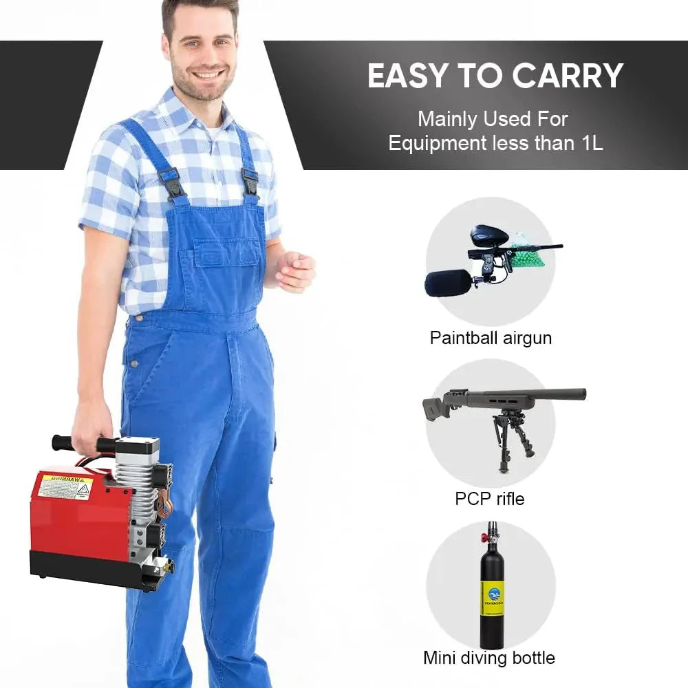 GX pump CS2 Portable PCP Air Compressor, 4500 PSI/30 MPa, 12V DC/110V AC - GX-E-CS2