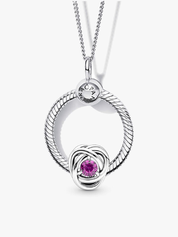October Birthstone Eternity Circle O Pendant Set