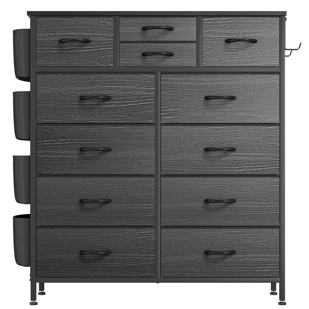 12-Drawer Fabric Dresser With Wood Top And Metal Frame
