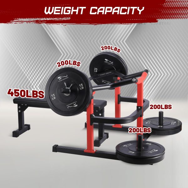 Chest Press Machine With Independent Converging Arms, Adjustable Flat Bench, 1050LBS Capacity, Red