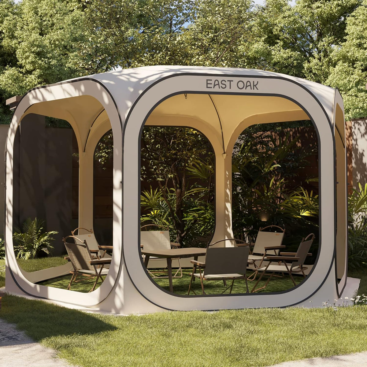 EAST OAK Pop-Up Screen House Tent 10 x 10 FT With Carry Bag