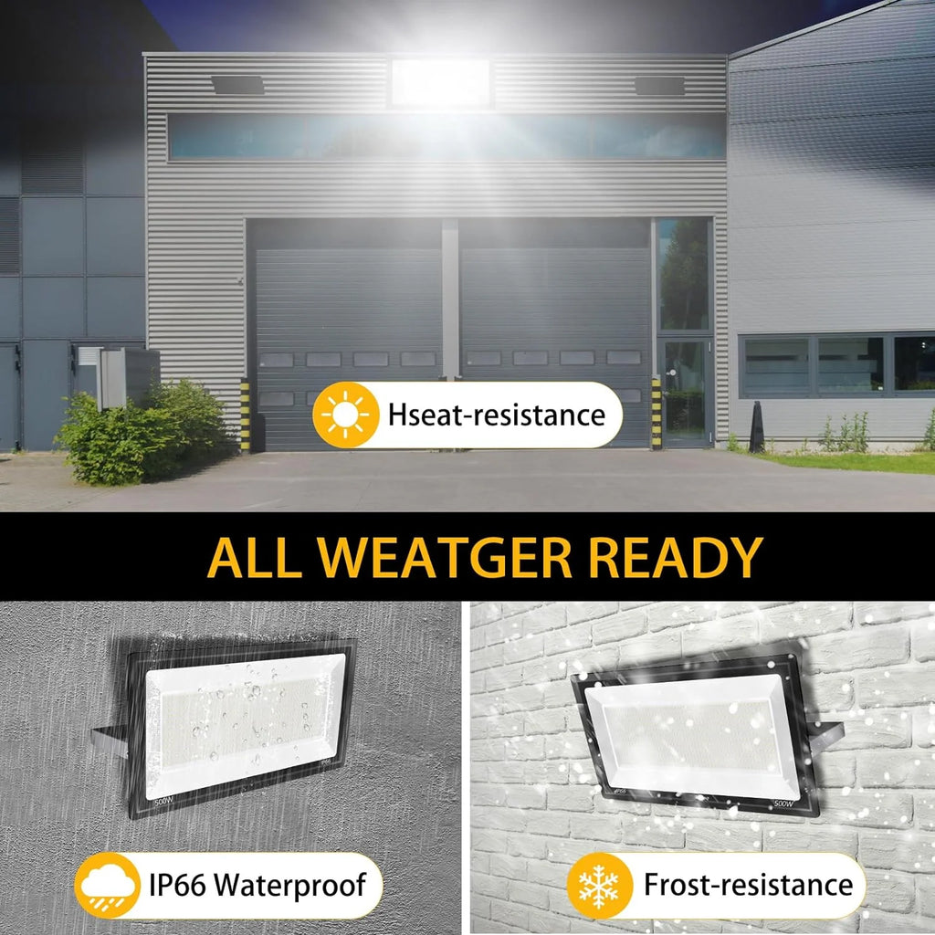 YANYCN 200W LED Flood Light 3 Pack, 22800lm 5000K Daylight White, IP66 Waterproof - 200W-TG-XPG-A