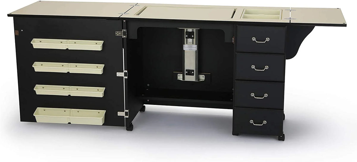 Norma Jean Sewing Cabinet With Storage And Airlift, Black, 45-Pound Capacity - 353