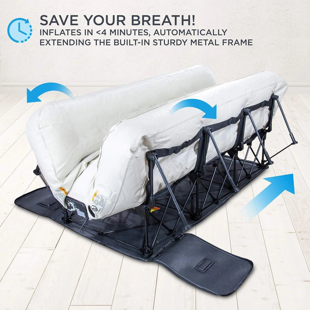 Ivation EZ-Bed Twin Air Mattress With Frame, Rolling Case And Built-In Pump