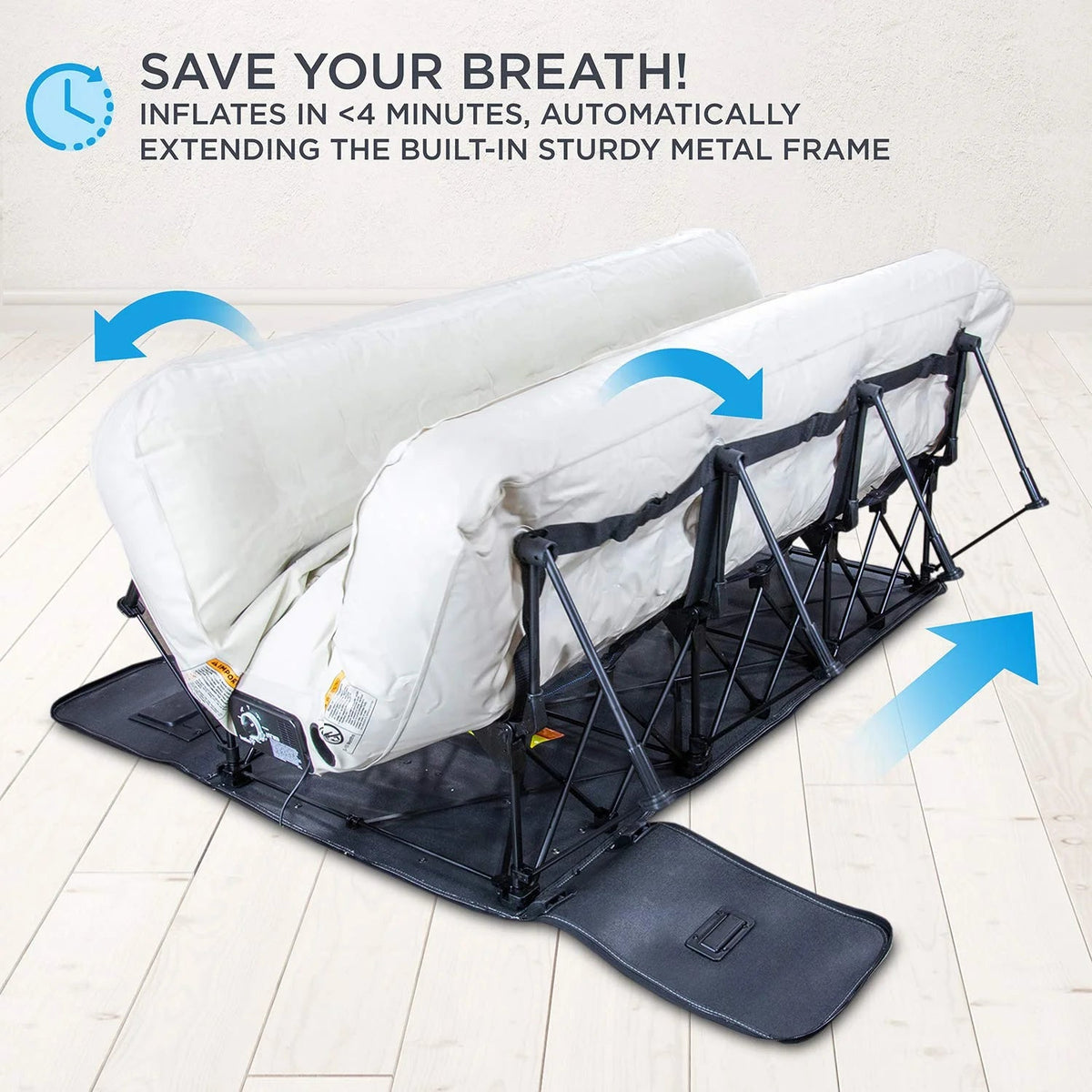 Ivation EZ-Bed Twin Air Mattress With Frame, Rolling Case And Built-In Pump