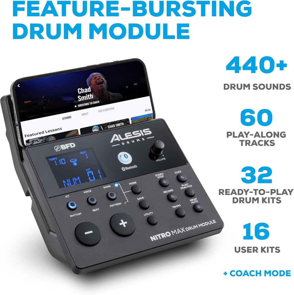 Alesis 8-Piece Electronic Drum Set With Mesh Pads And Bluetooth - Nitro Max