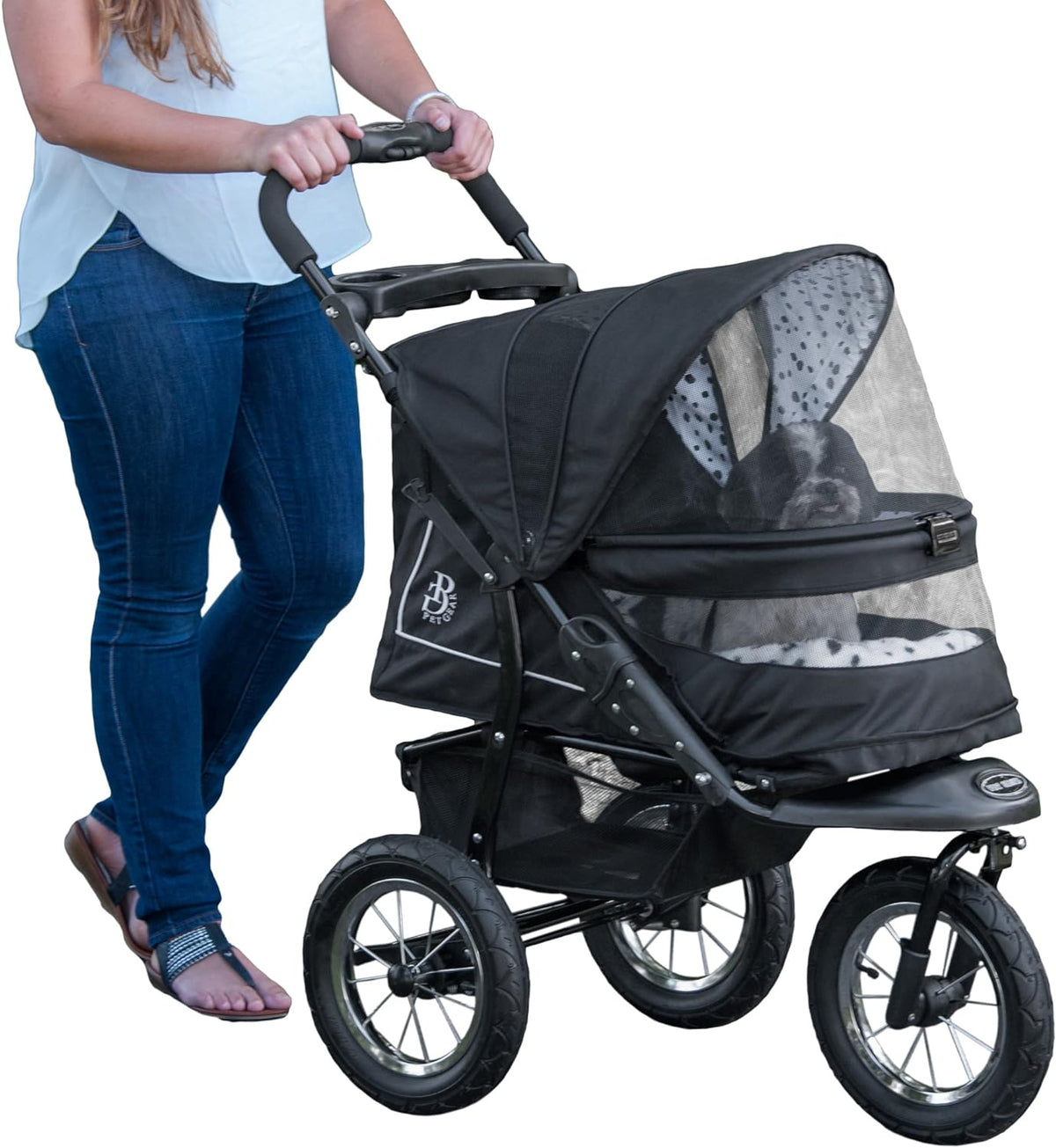Pet Gear No-Zip Pet Stroller, Skyline, 70 lbs - NV