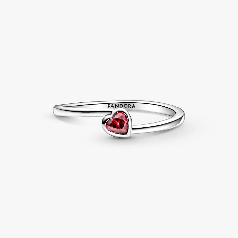FINAL SALE - Red Tilted Heart Solitaire Ring