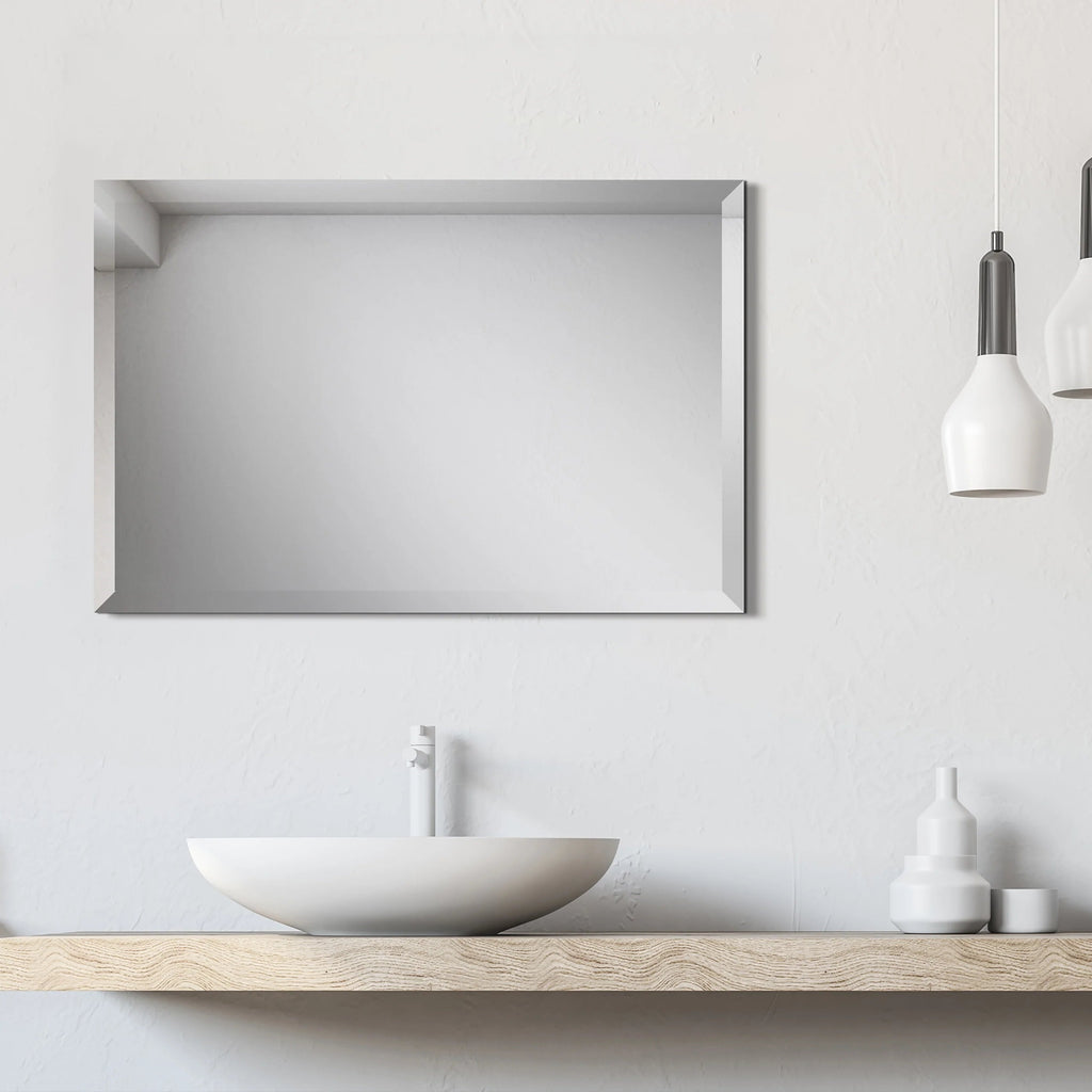 Frameless Beveled Prism Wall Mirror - Clear