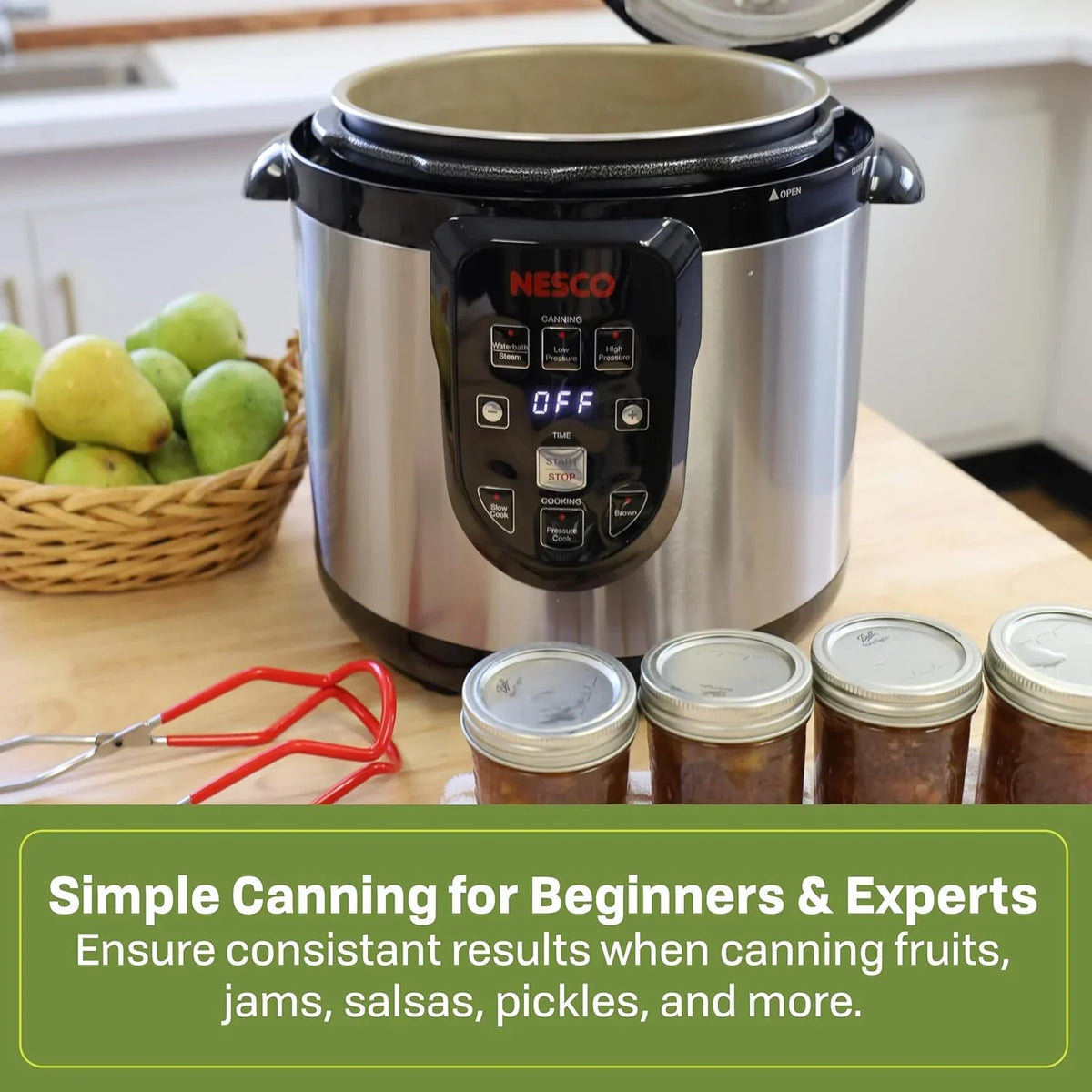 Nesco Smart Electric Pressure Cooker And Canner, Stainless Steel, 9.5 Qt - NPC-9