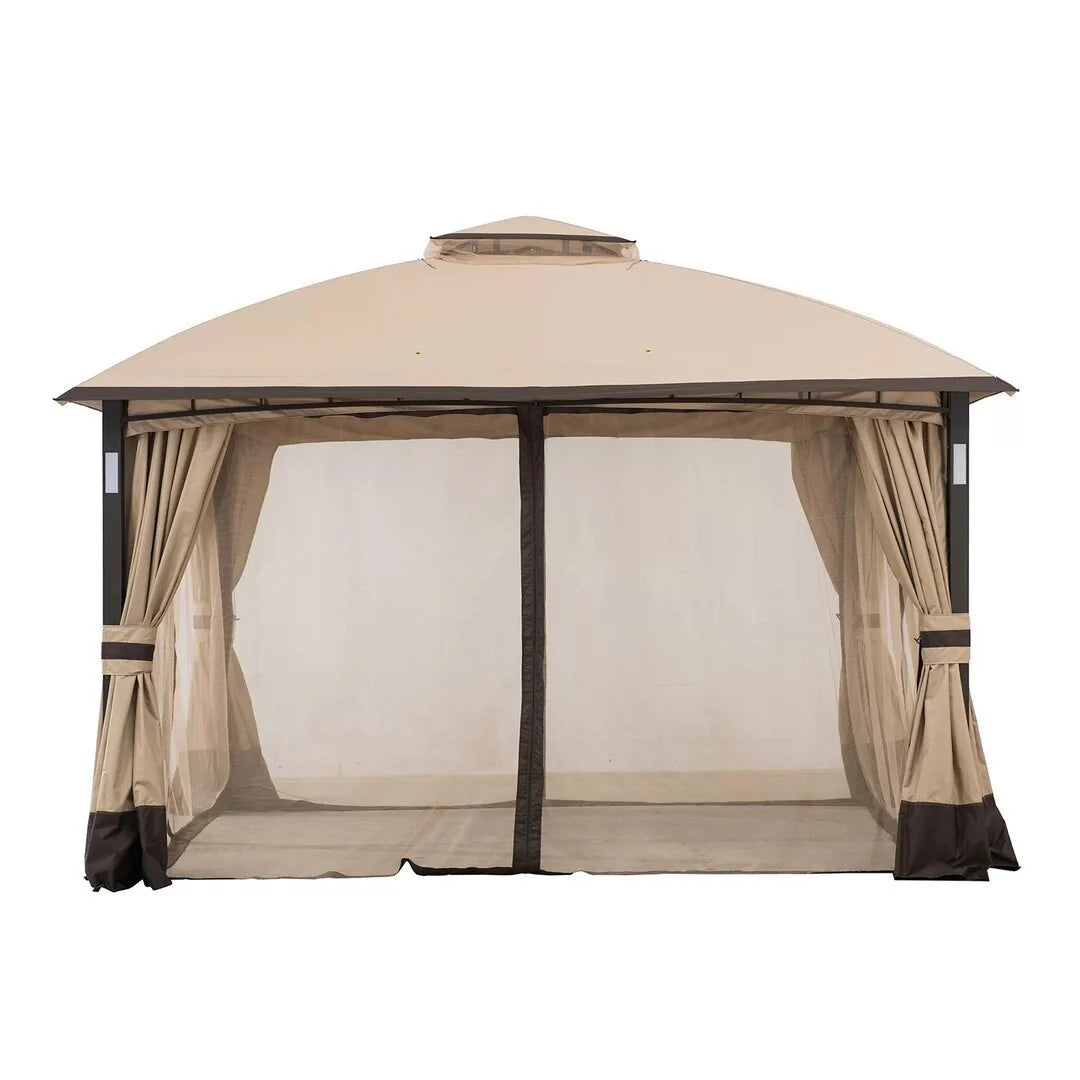 Moorehead Steel Patio Gazebo 12 Ft W x 10 Ft D
