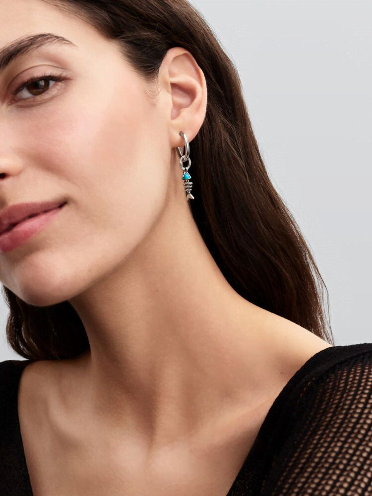 Turquoise-colored Fishbone Dangle Charm