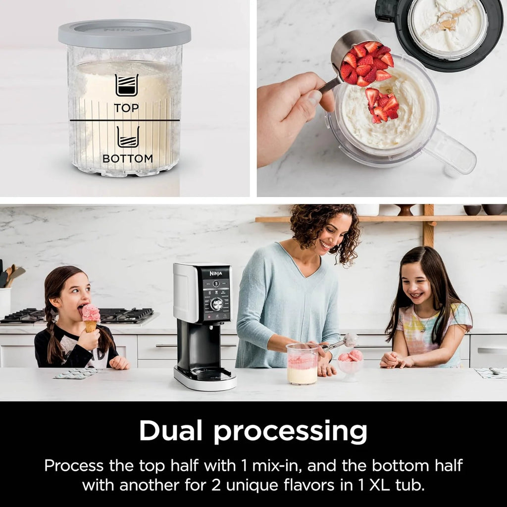 7-in-1 Ice Cream Maker With 2 Pint Containers And Lids - Silver