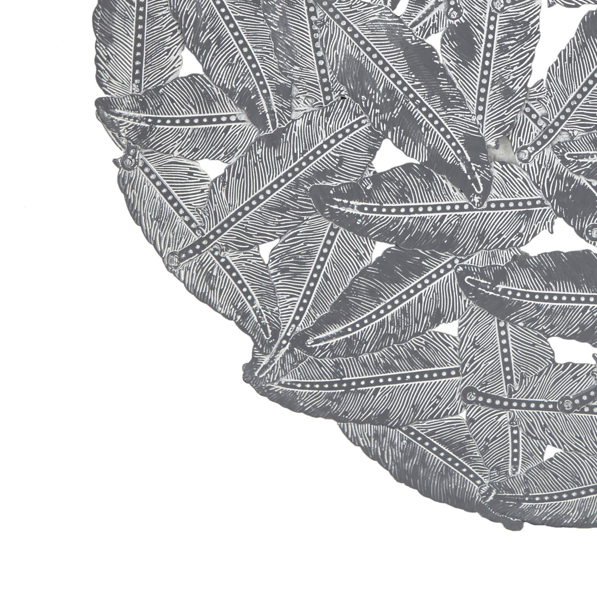 Textured Feather 3-Piece Metal Disc Wall Decor Set - 20in, 17.25in, 14.25in
