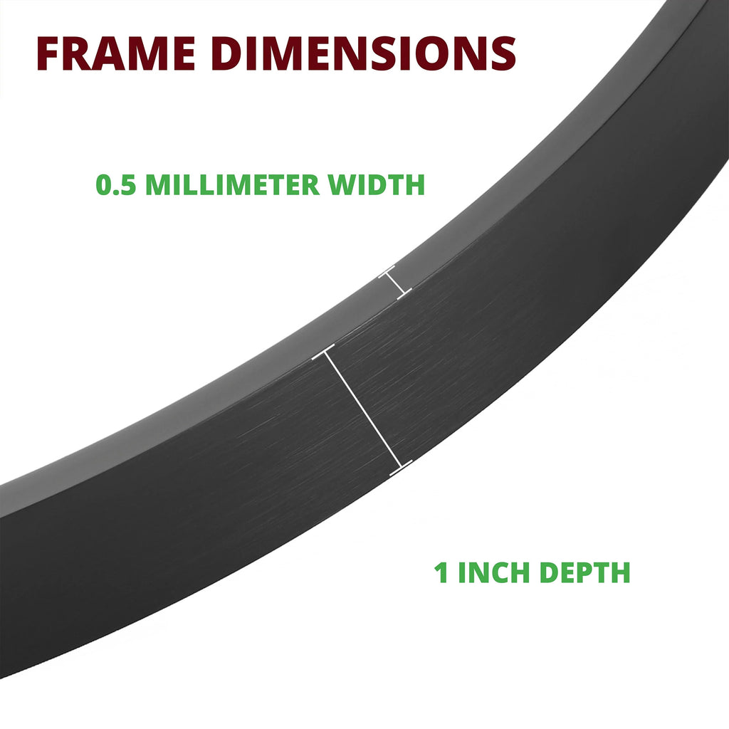 Round Aluminum Wall Mirror With Decorative Metal Frame
