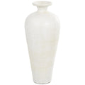 Ceramic Amphora Floor Vase, White, 13in L x 13in W x 30.5in H