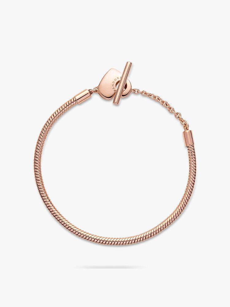 Pandora Moments Heart T-Bar Snake Chain Bracelet