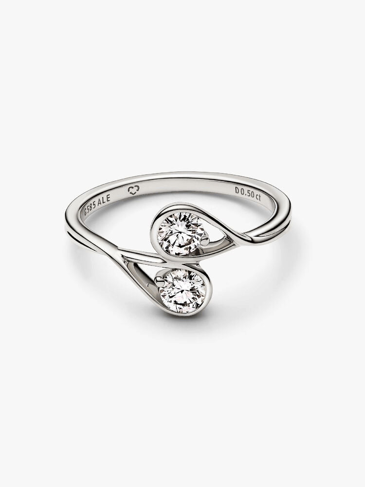 Pandora Infinite 14k White Gold Double Lab-grown Diamond Ring