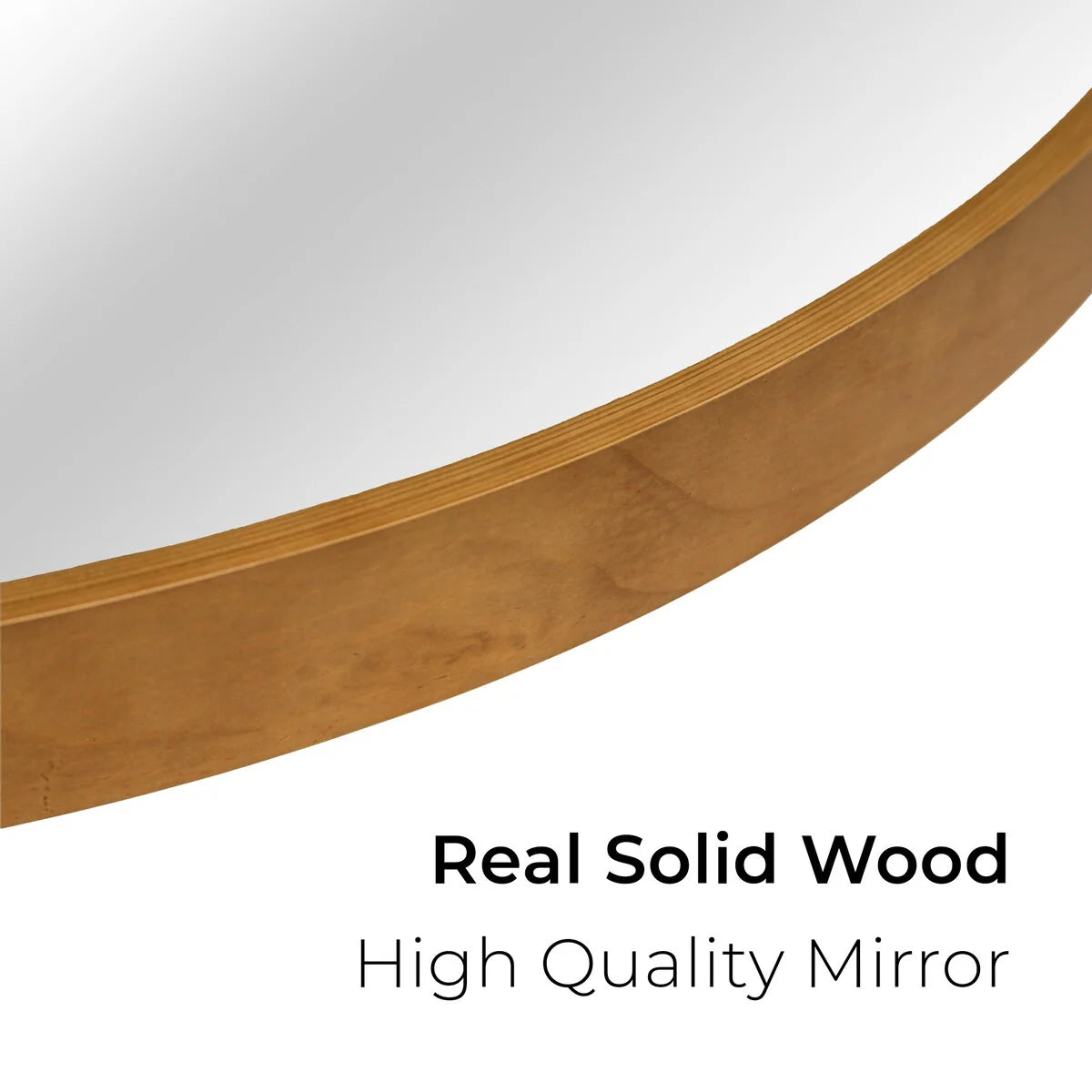 Classic Farmhouse Round Wooden Frame Wall Mirror - 24-inches, 28-inches, 32-inches