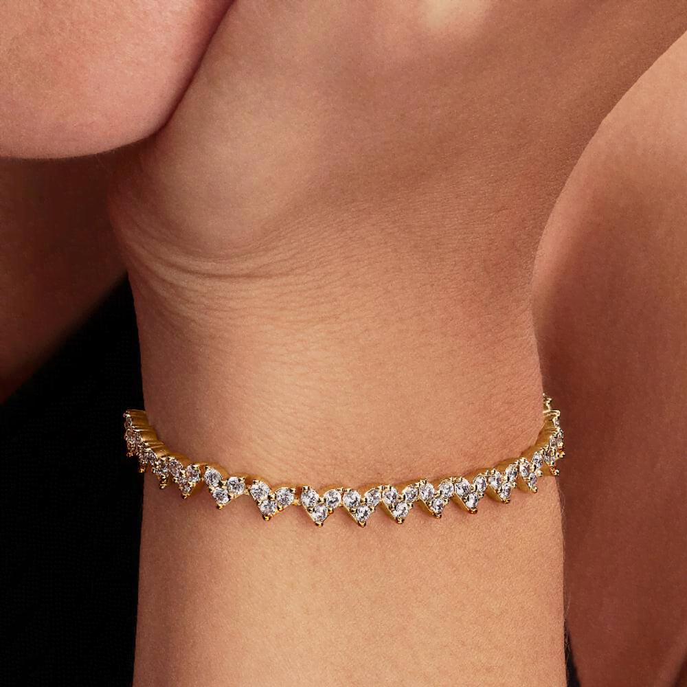 Triple Stone Heart Bracelet