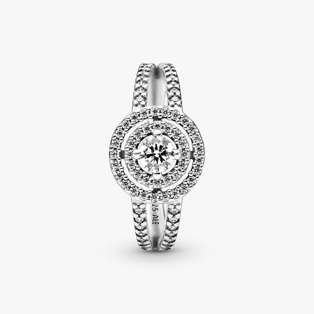 Sparkling Double Halo Ring