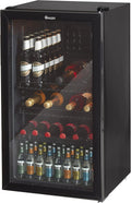Swan Glass Fronted Under Counter Beverage Cooler, 80L, Black - SR12030BN