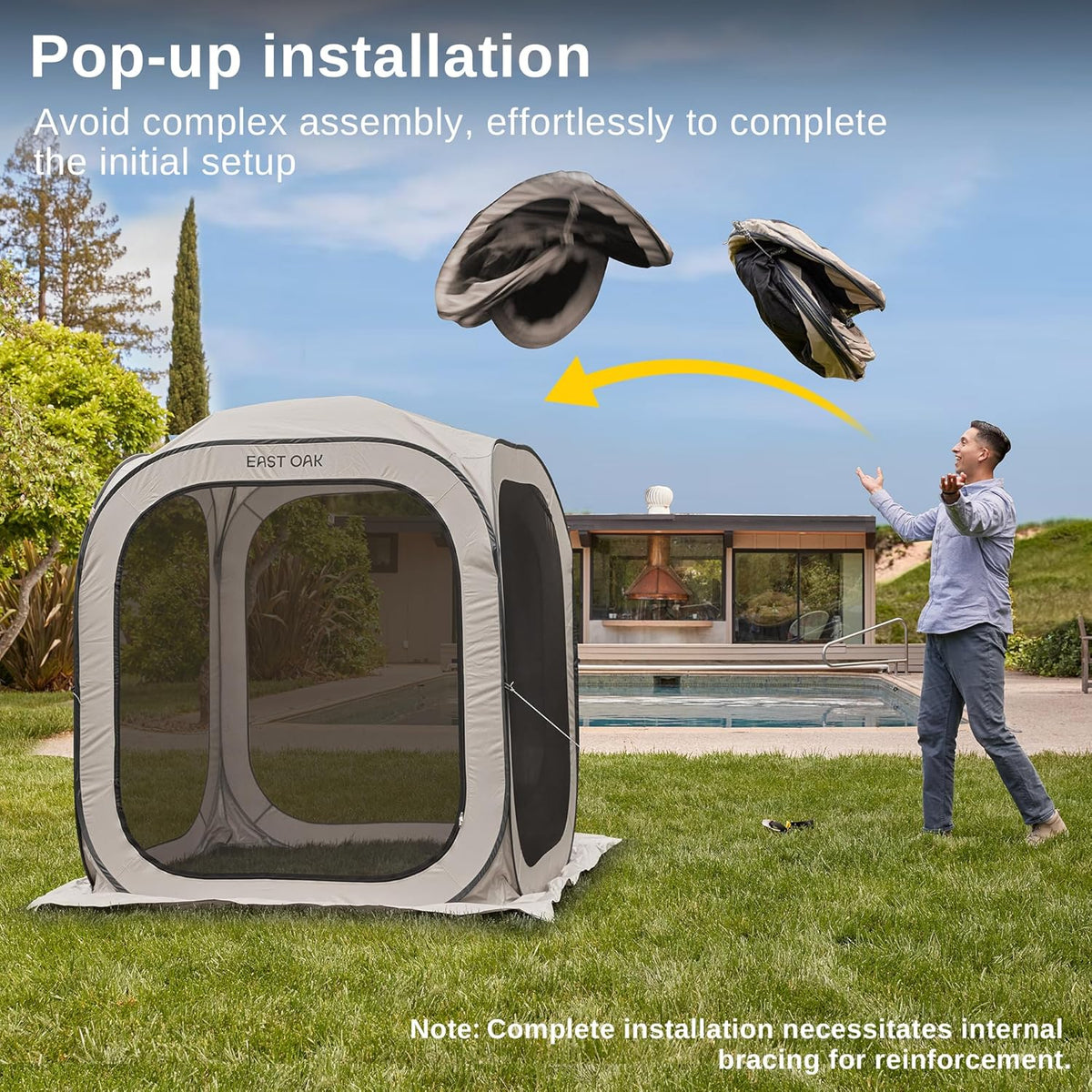 EAST OAK Pop-Up Screen House Tent 10 x 10 FT With Carry Bag