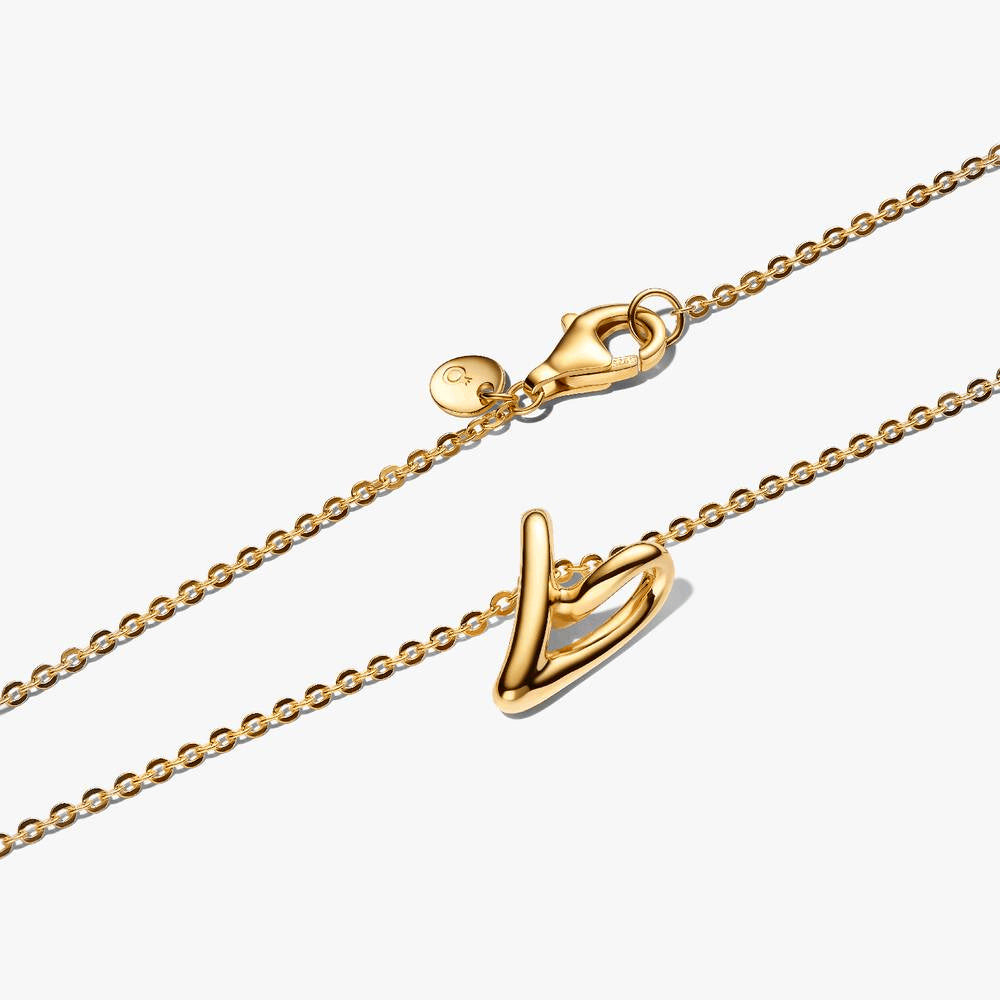 Organically Shaped Heart Small Pendant Necklace