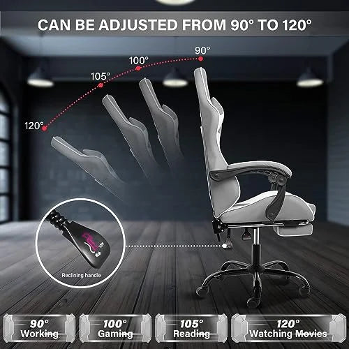 YSSOA Gaming Chair With Headrest, Lumbar Support And Retractable Footrest