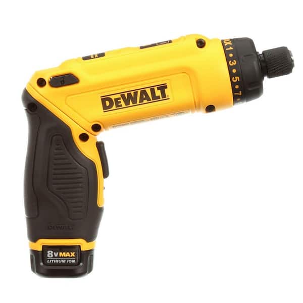 DEWALT 8V MAX Cordless Gyroscopic Screwdriver With Adjustable Handle, 2 1.0Ah Batteries, Charger And Bag