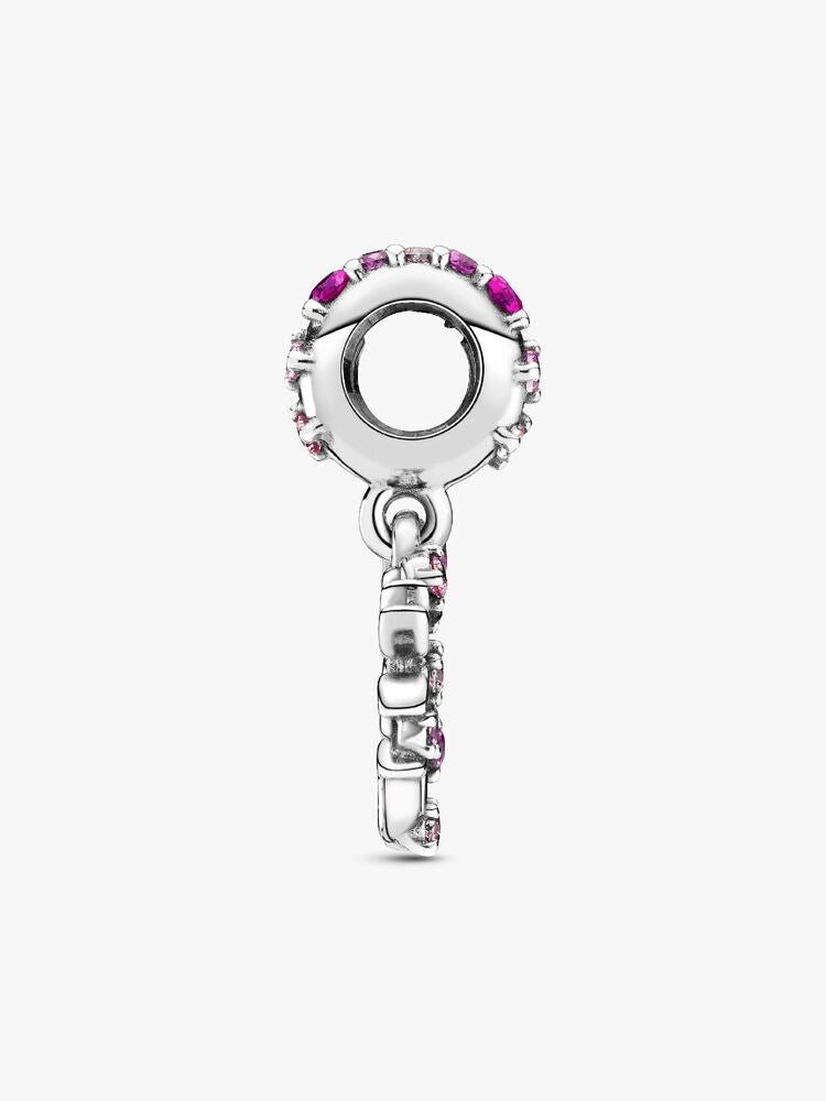 Pink Heart Family Tree Dangle Charm
