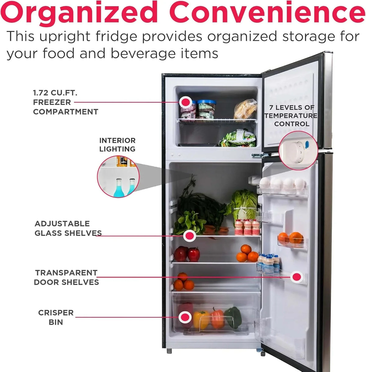 Frigidaire 2-Door Top-Freezer Apartment Size Refrigerator-Freezer Combo, 7.5 Cu Ft, Platinum Series Stainless
