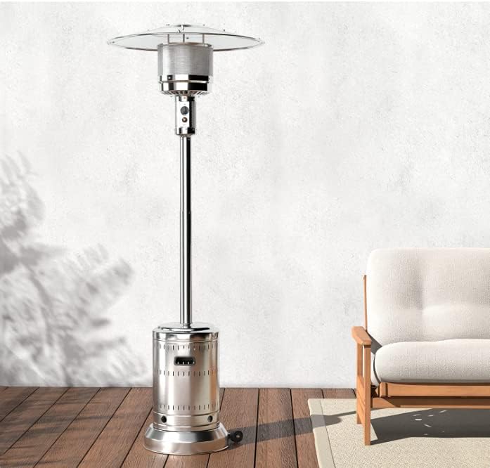 Amazon Basics Outdoor Propane Patio Heater With Wheels, 46,000 BTU - 61825