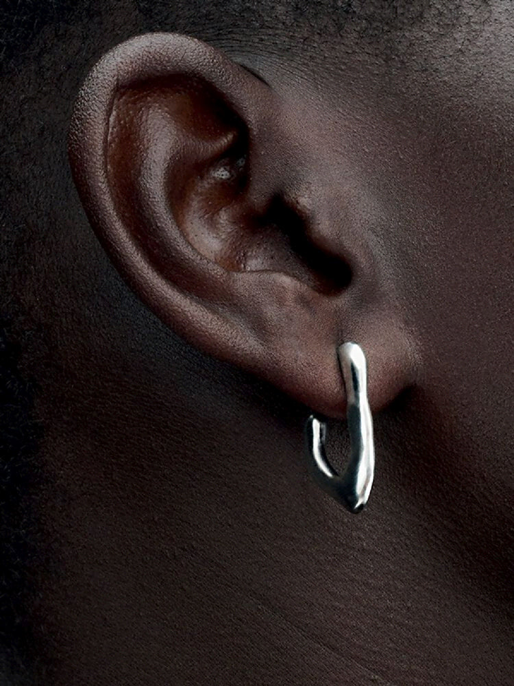 Organically V-shaped Open Hoop Earrings