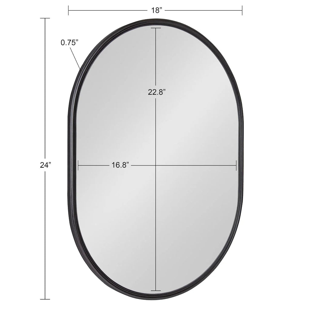 Capsule Framed Wall Mirror, 16x48, 18x24, 22x34, 24x36, Black, Bronze, Gold, Gray, Silver, Antique-Bronze