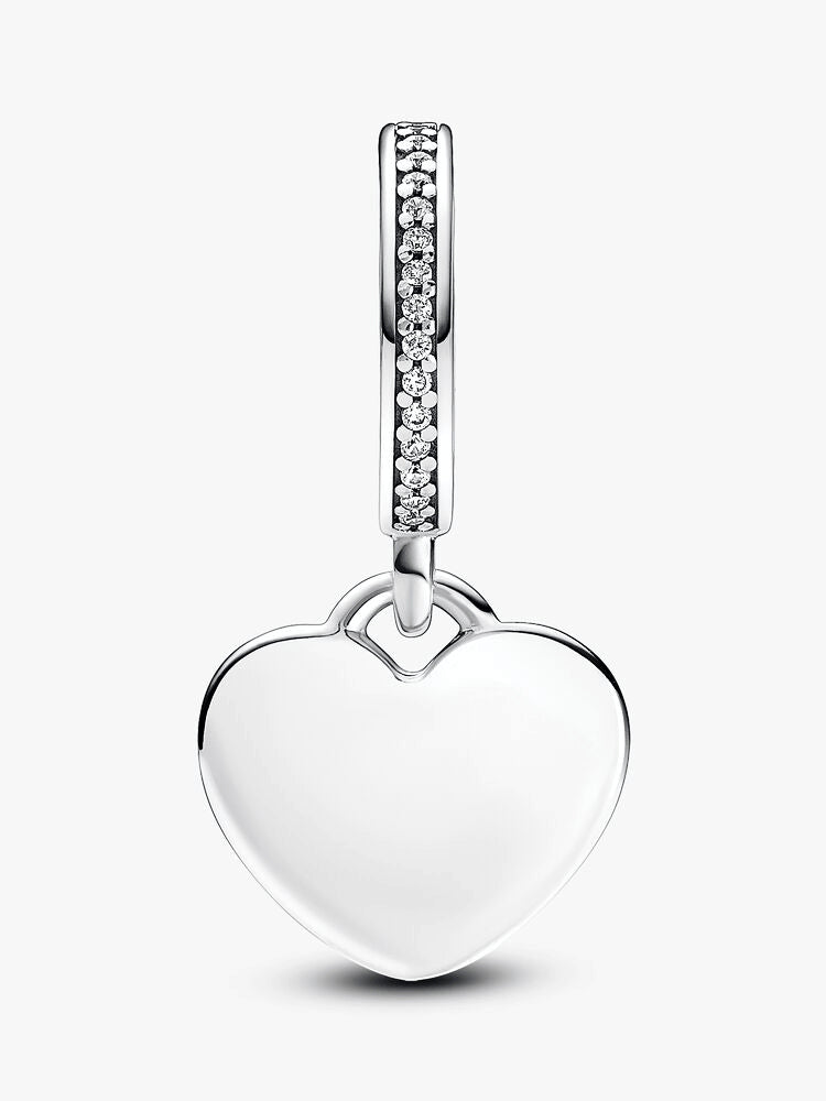 Engravable Day of the Dead Sugar Skull Heart Dangle Charm