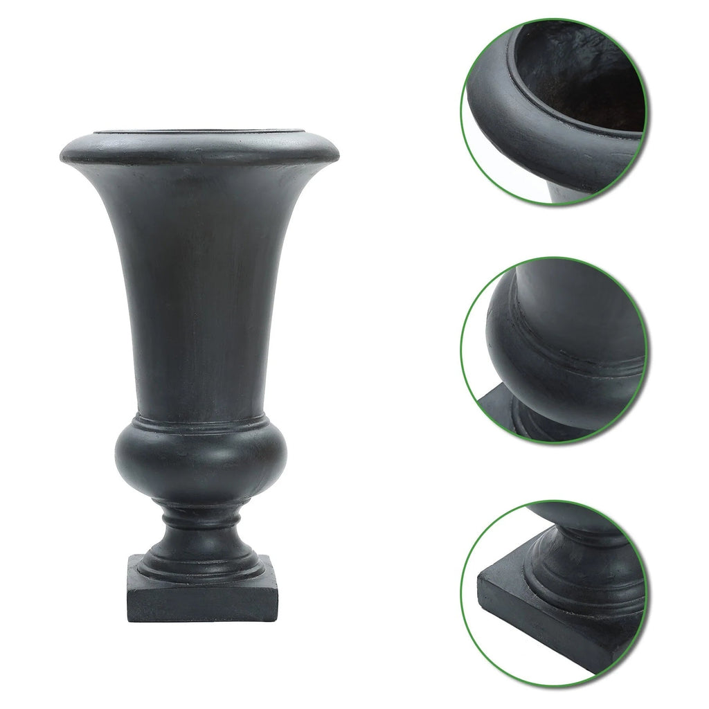 Handmade Fiber Stone Urn Planter Pot, 22.75 in Tall x 13.13 in Diameter